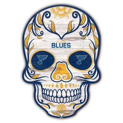 St. Louis Blues 12'' Sugar Skull Sign