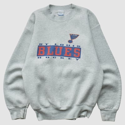 St. Louis Blues 90s Pullover Sweatshirt - Heather Gray - S by Fanatics Real Vintage