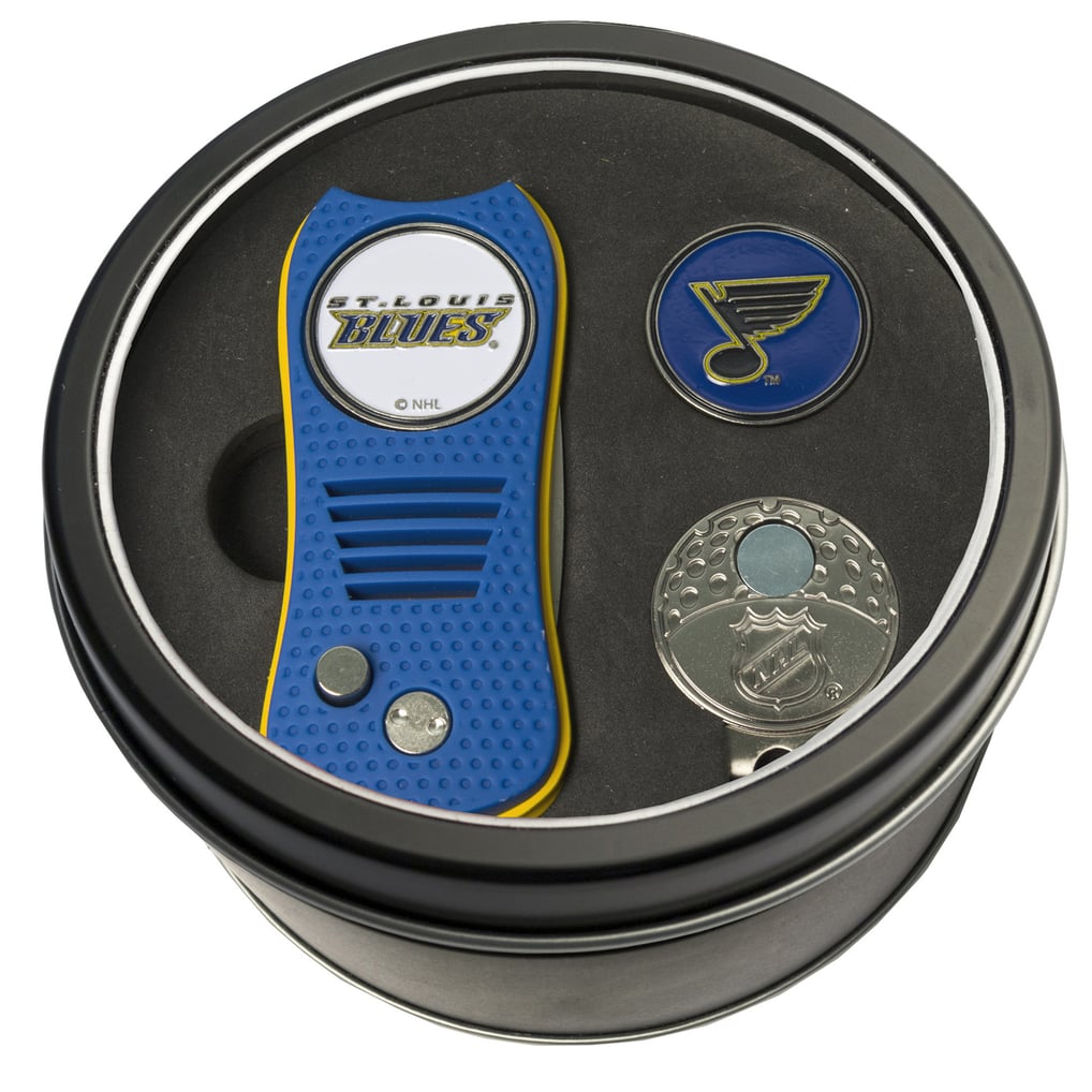 St. Louis Blues Divot Tool, Ball Marker & Cap Clip Personalized Tin Gift Set