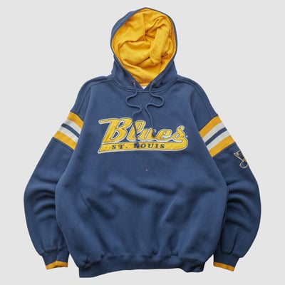 St. Louis Blues Lee Apparel 90s Hooded Pullover Sweatshirt - Navy - L by Fanatics Real Vintage
