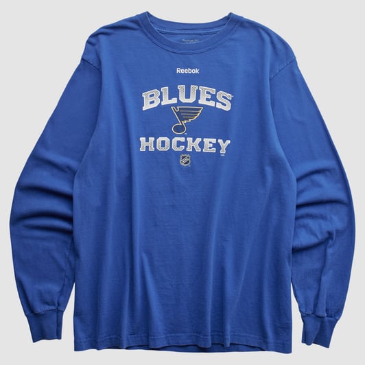 St. Louis Blues Reebok 2000s Long Sleeve T-shirt - Blue - S by Fanatics Real Vintage