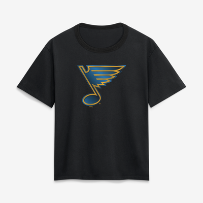 St. Louis Blues Women's Metallic Mascot T-Shirt - Black