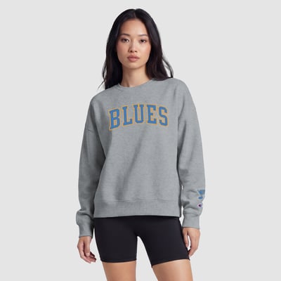  St. Louis Blues Champion Women's Applique Crewneck Sweatshirt - Heather Gray