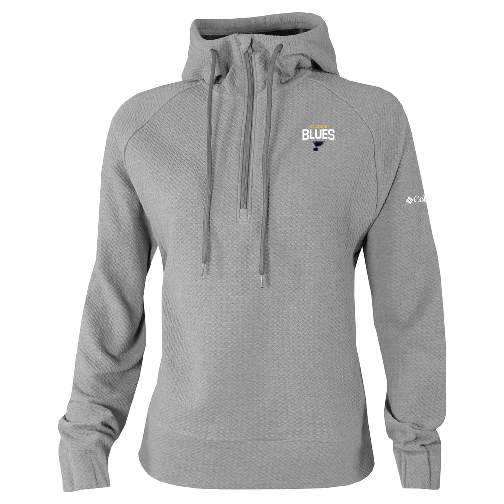 Women's St. Louis Blues Columbia Gray Half-Zip Swingcraft Tri-Blend Hoodie