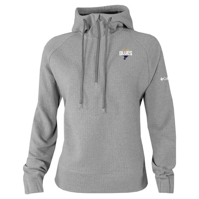 St. Louis Blues Columbia Women's Half-Zip Swingcraft Tri-Blend Hoodie - Gray
