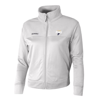  St. Louis Blues Columbia Women's Omni-Wick Cropped River Fleece Full-Zip Jacket - Gray