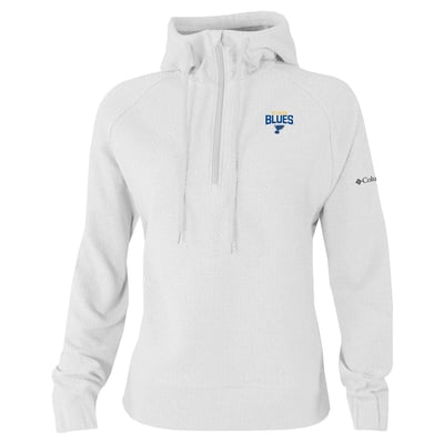 St. Louis Blues Columbia Women's Half-Zip Swingcraft Tri-Blend Hoodie - White
