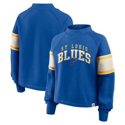 St. Louis Blues Fanatics Women's Heritage Overtime Fleece Mockneck Sweatshirt - Royal
