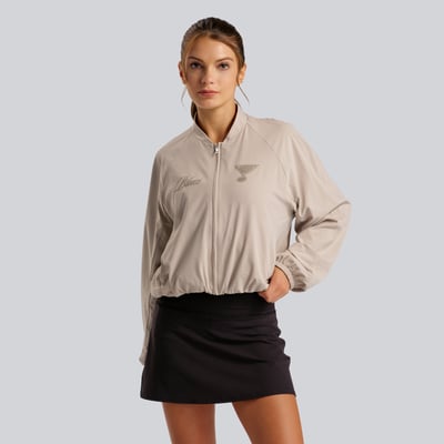 St. Louis Blues lululemon Women's Breezily Bomber Jacket - Downtown Tan