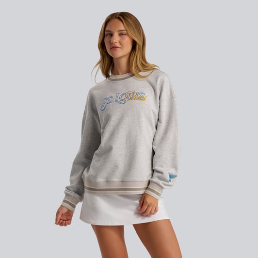 St. Louis Blues lululemon Women's Perfectly Oversized Hip-Length Ringer Sweatshirt - Heathered Core Ultra Light Grey
