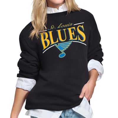 St. Louis Blues Starter Women's Arch Stripe Fleece Sweatshirt - Black