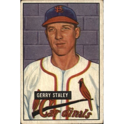 1951 Bowman #121 Gerry Staley RC