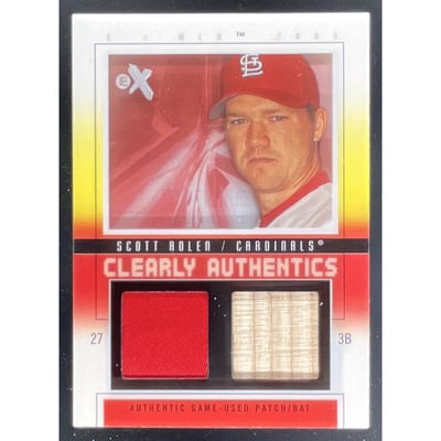2004 Fleer E-X Clearly Authentics Pewter Bat Patch #CA-SR Scott Rolen MEM /44