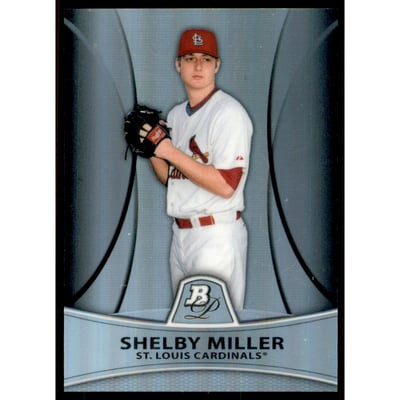 2010 Bowman Platinum Prospects Refractors Thin Stock #PP25 Shelby Miller