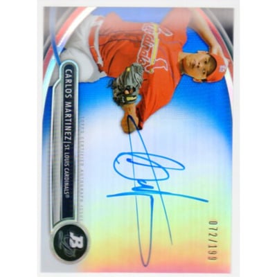2013 Bowman Platinum Prospect Autographs Blue Refractors #CM Carlos Martinez