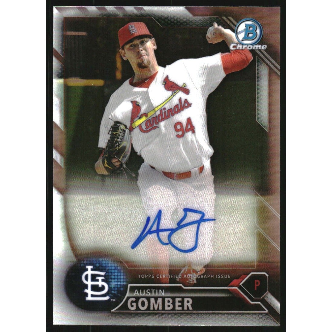 2016 Bowman Chrome Prospect Autographs Refractors #BCAPAG Austin Gomber