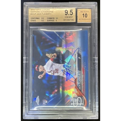 2018 Topps Chrome Sapphire Rookie #AC-JF Jack Flaherty RC Auto BGS 9.5
