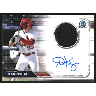 2019 Bowman Chrome Autograph Relics #BCARAK Andrew Knizner/150