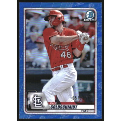 2020 Bowman Chrome Blue Refractors #4 Paul Goldschmidt