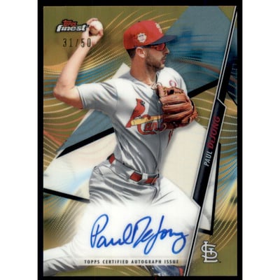 2020 Finest Autographs Gold Refractors #FAPD Paul DeJong