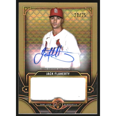 2022 Topps Triple Threads Single Jumbo Relic Autographs Gold #ASJRJF Jack Flaherty