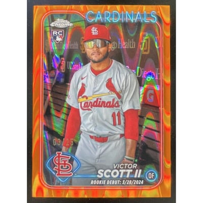 2024 Topps Chrome Update Orange RayWave Refractor #USC55 Victor Scott II RC /25