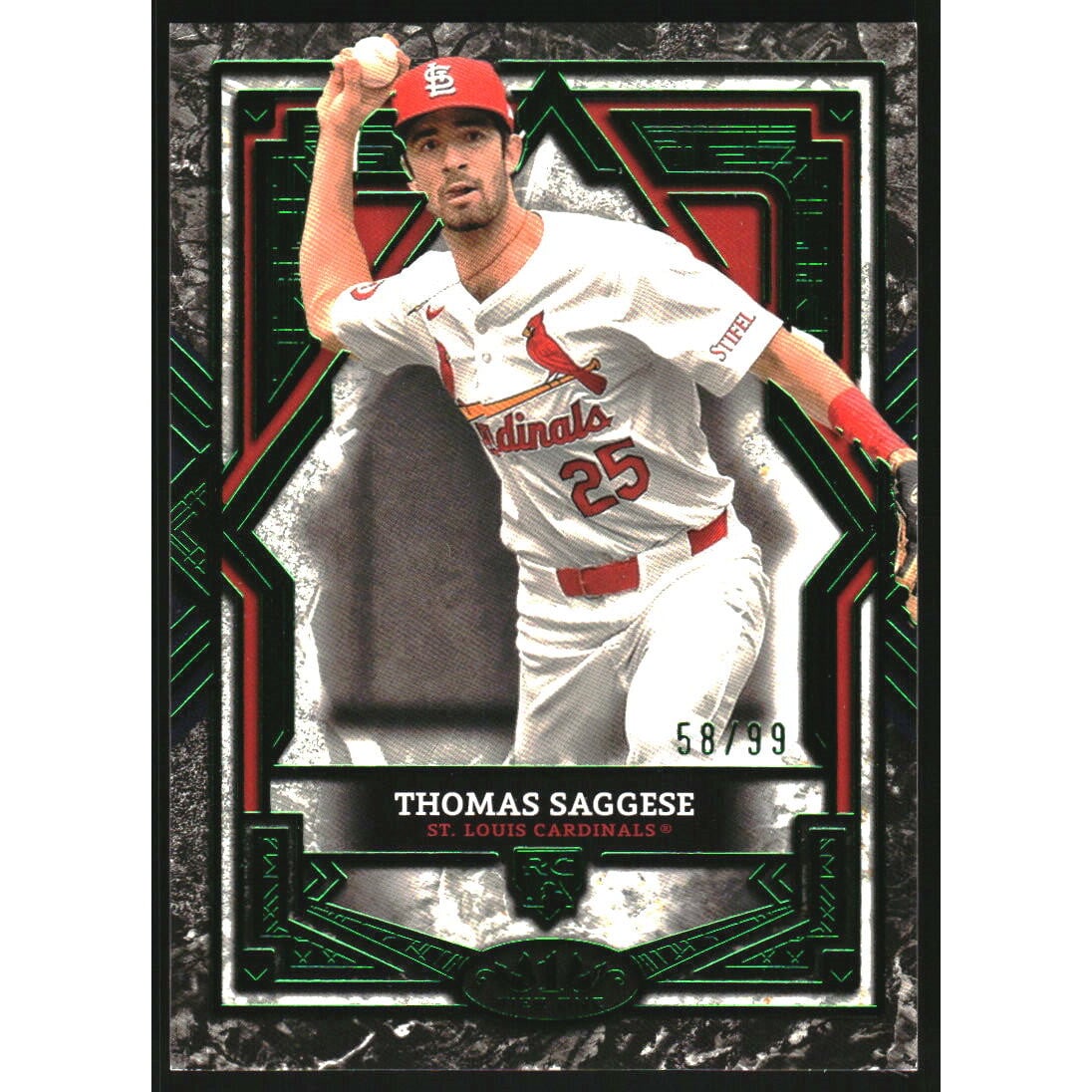 2025 Topps Tier One Green Foil #86 Thomas Saggese