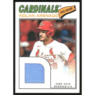 2026 Topps Heritage Real One Relics #RORNA Nolan Arenado