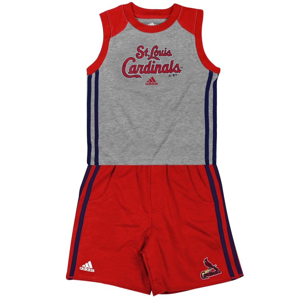 adidas St. Louis Cardinals Infant Base Hit Shorts Set - Gray/Red