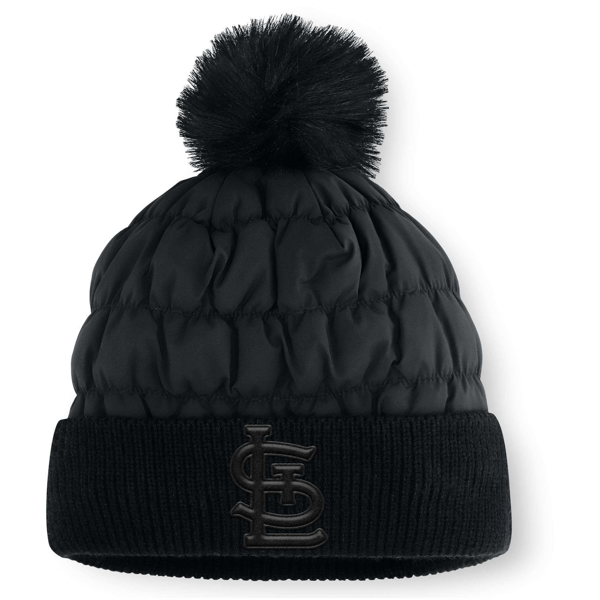 St. Louis Cardinals Fanatics Black Nightcap Cuffed Knit Hat with Pom
