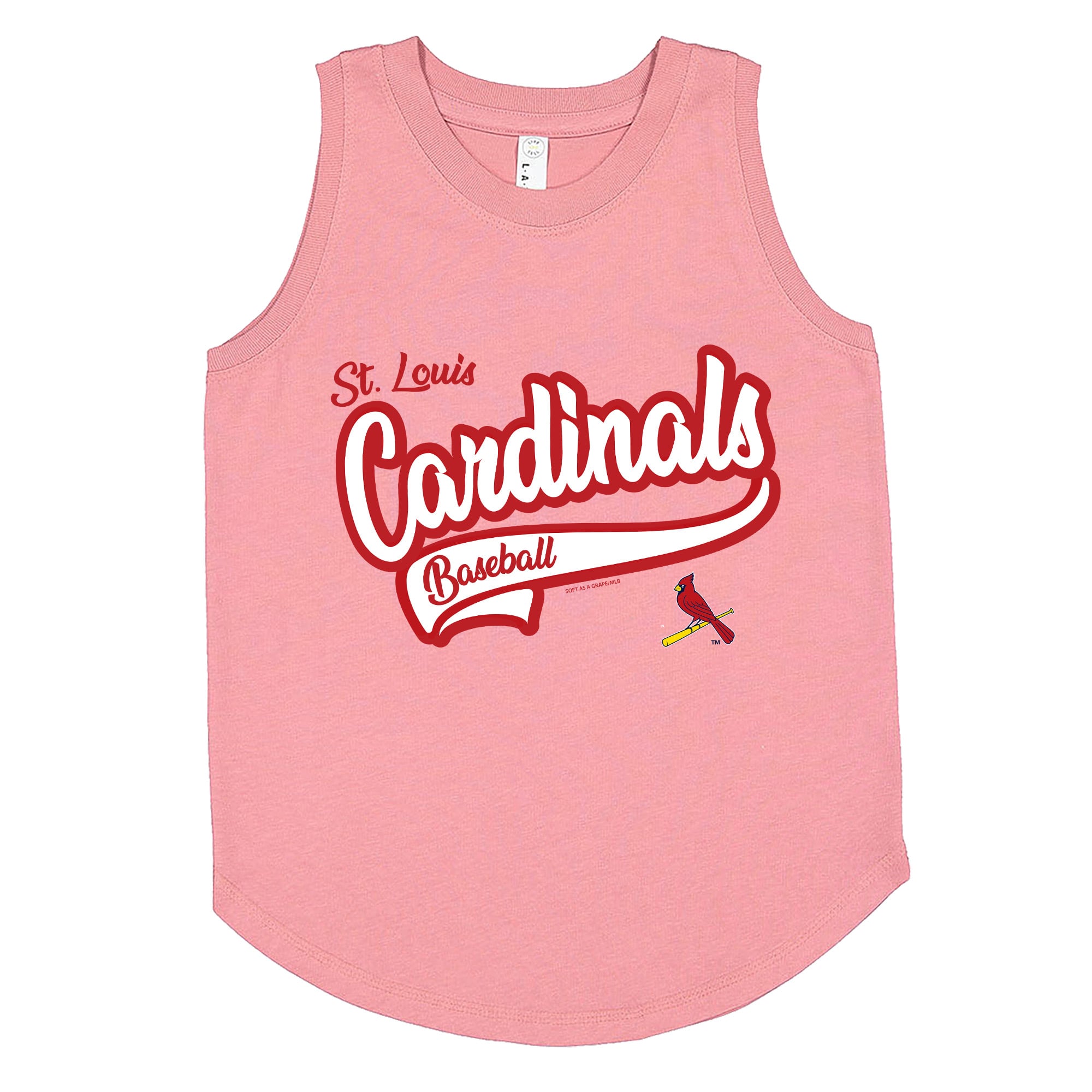 Pink St. Louis Girls Youth St. Louis Cardinals Soft as a Grape Pink Tank Top