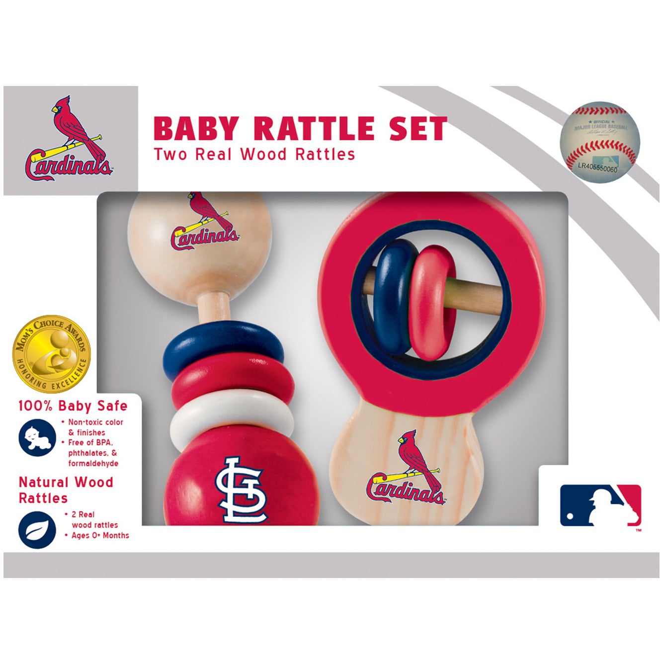 Infant St. Louis Cardinals 2-Pack Wood Rattle Set