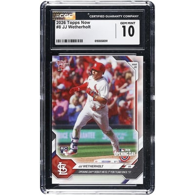 JJ Wetherholt St. Louis Cardinals 2026 Topps Now Opening Day Debut HR is 1st for Team Since '57 #8 CGC Authenticated 10 Rookie Card