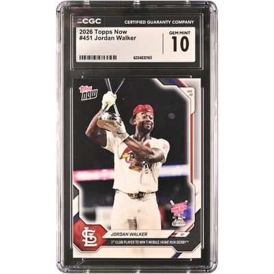 Jordan Walker St. Louis Cardinals 2026 Topps Now Home Run Derby Winner #451 CGC Authenticated GEM MINT 10 Card