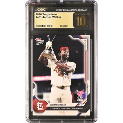Jordan Walker St. Louis Cardinals 2026 Topps Now Home Run Derby Winner #451 CGC Authenticated PRISTINE 10 Card
