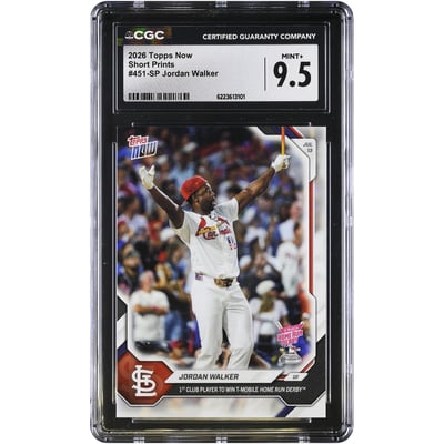 Jordan Walker St. Louis Cardinals 2026 Topps Now Short Prints #451-SP CGC Authenticated MINT+ 9.5 Card