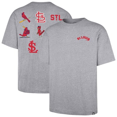 St. Louis Cardinals '47  History Lock Foundation T-Shirt - Heather Gray