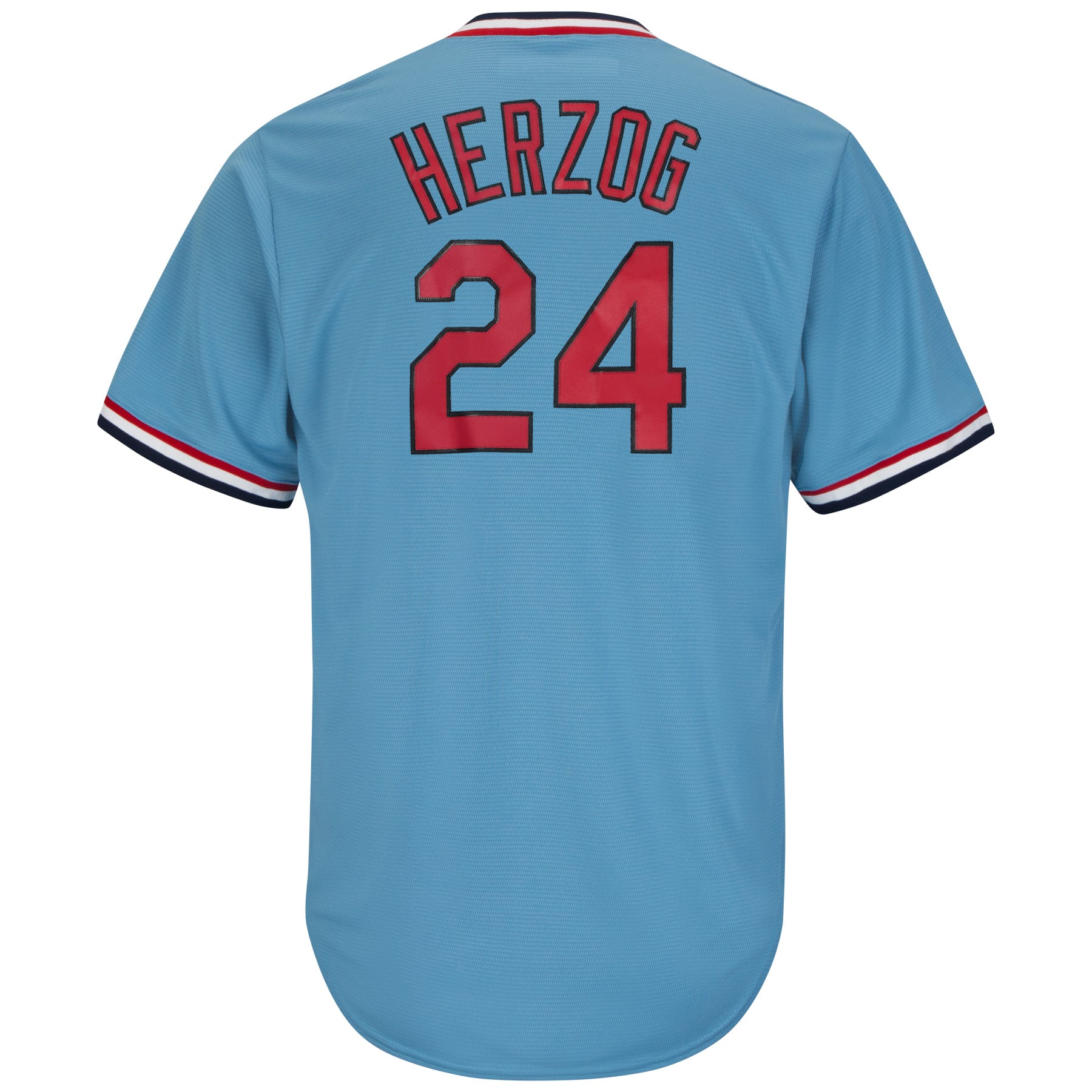Men's St. Louis Cardinals Whitey Herzog Majestic Light Blue
