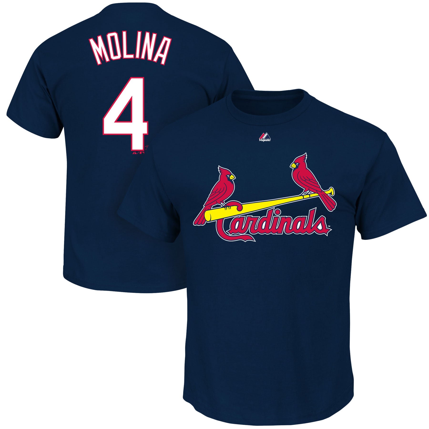 Men's St. Louis Cardinals Yadier Molina Majestic Navy Official