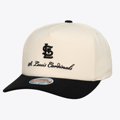  St. Louis Cardinals Mitchell & Ness Flawless Stretch-Snap Hat - Cream/Black