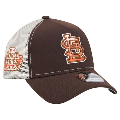 St. Louis Cardinals New Era Pumpkin Spice A-Frame 9FORTY Adjustable Trucker Hat - Brown