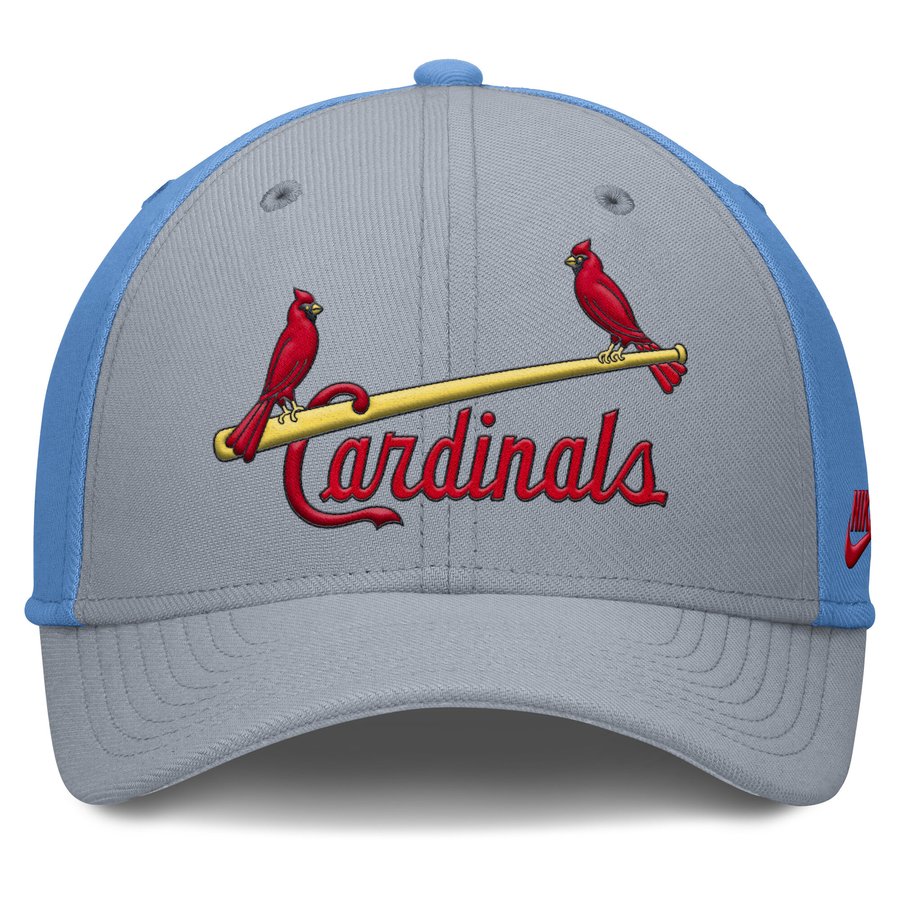 Men's St. Louis Cardinals Nike Gray/Light Blue Rise Swoosh Performance ...