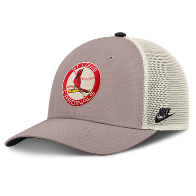 St. Louis Cardinals Nike Cooperstown Rise Adjustable Trucker Hat - Khaki