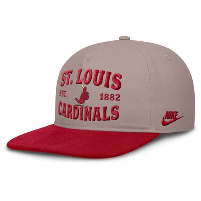 St. Louis Cardinals Nike Cooperstown Pro 5-Panel Adjustable Hat - Light Brown/Red