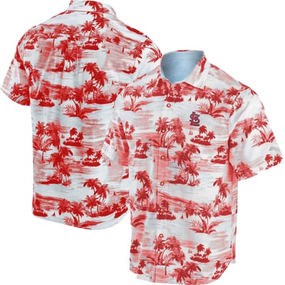 St. Louis Cardinals Tommy Bahama Tropical Horizons Button-Up Shirt - Red
