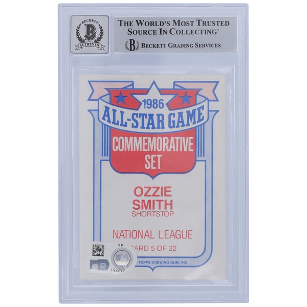 Ozzie Smith St. Louis Cardinals Autographed 1987 Topps All Star #5 