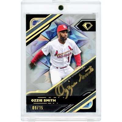 Ozzie Smith St. Louis Cardinals Autographed 2025 Topps Diamond Icons Black Polychromatink Gold Ink #BPA-OS #9/15 Card 