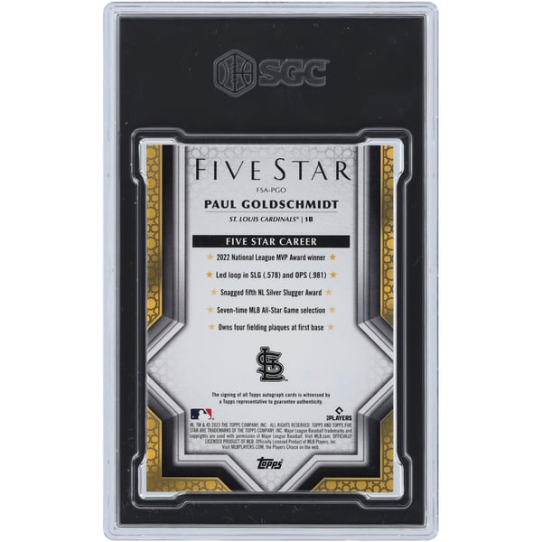 Paul Goldschmidt St. Louis Cardinals Autographed 2023 Topps Five 