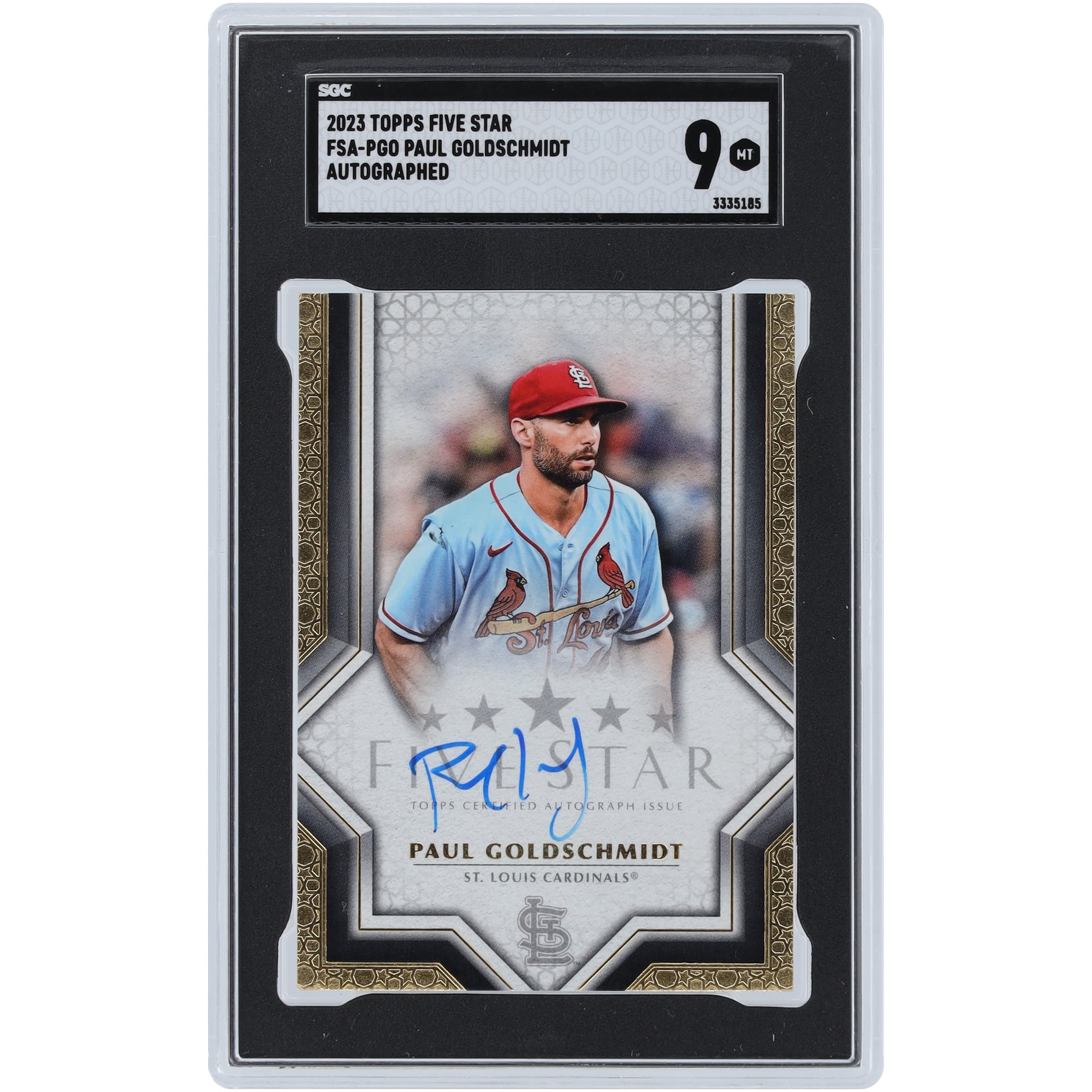 Paul Goldschmidt St. Louis Cardinals Autographed 2023 Topps Five Star #FSA-PGO SGC Authenticated 9 Card