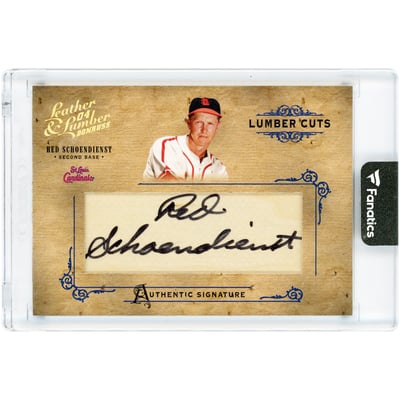 Red Schoendienst St. Louis Cardinals Autographed 2004 Donruss Leather & Lumbar Lumber Cuts #LC-32 #79/224 Card